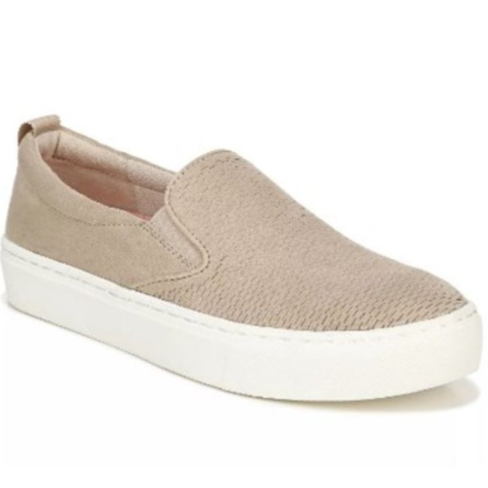 New Dr. Scholl's Women's No Bad Days Platform Bone Color Slip-on Sneakers Size 6
